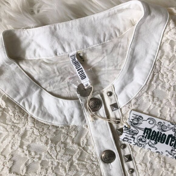 Monoreno NWT Ivory Lace Jacket Cardigan M - Picture 3 of 5